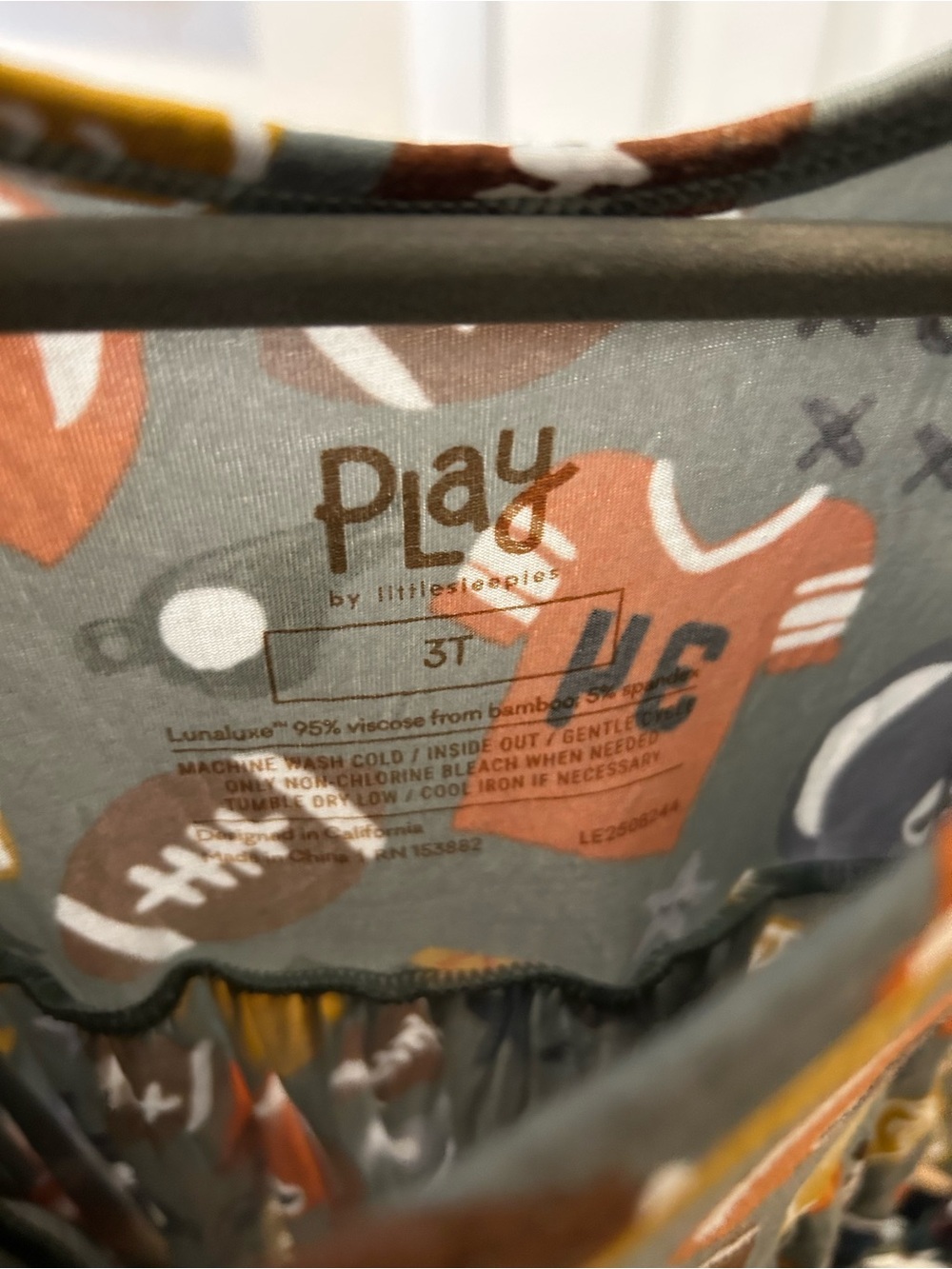 Little Sleepies Football Dress 3T - Picture 3 of 3